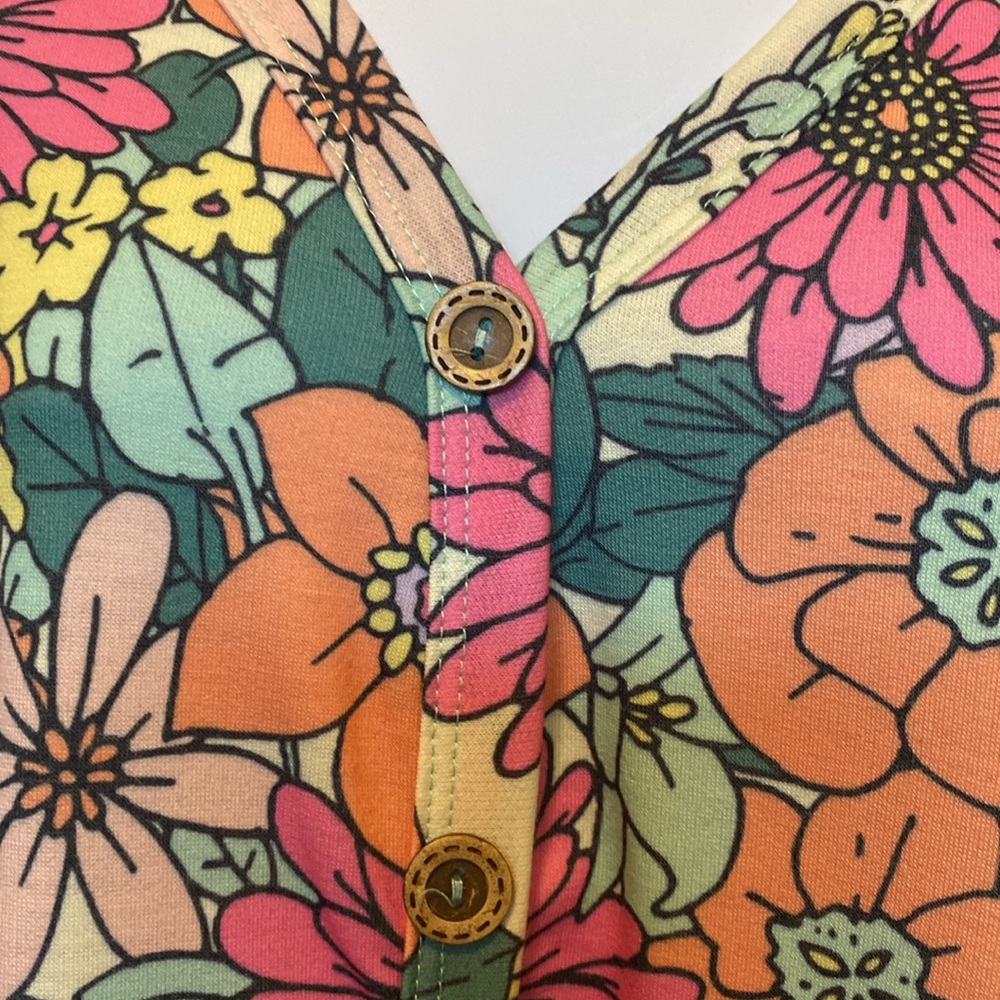 BOMBOM Floral Button Down Dress M - Picture 4 of 7